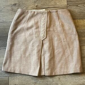 Vintage 1970's Sears Jr Bazaar Tweed Pleated Wool Skirt 26 Waist Talon Zipper